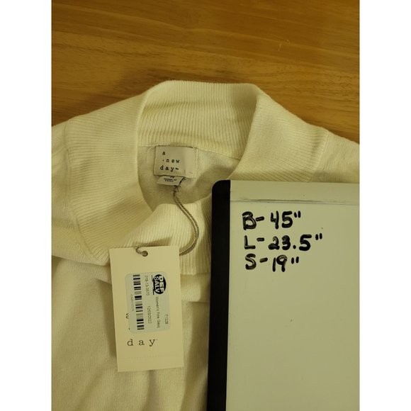 Women's Fine Gauge Crewneck Sweater - A New Day Cream Medium - Picture 6 of 7